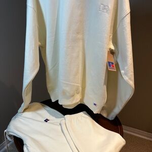 NWT Russell Athletic Cream Sweatshirt and Joggers Set